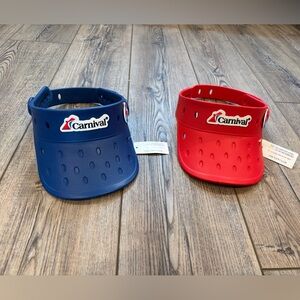 NWT Vizers Carnival Cruise VIFP Club 2 Hat Visor Red & Blue Color New